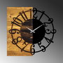 Wallity Reloj de pared decorativo de madera Nogal y Negro